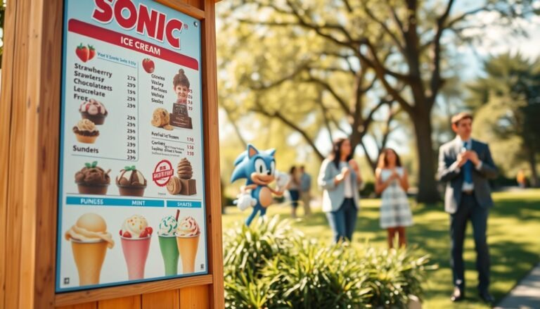 Sonic Ice Cream Menu